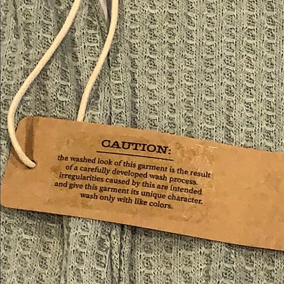 NWT Vanilla Star Green Elastic Waist Waffle Top - Picture 4 of 5